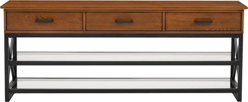 CorLiving - TV Cabinet for Most Flat-Panel TVs Up to 70" - Matte Black/Cherry Brown