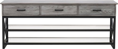 CorLiving - TV Cabinet for Most Flat-Panel TVs Up to 70" - Matte Black/Whitewash Gray