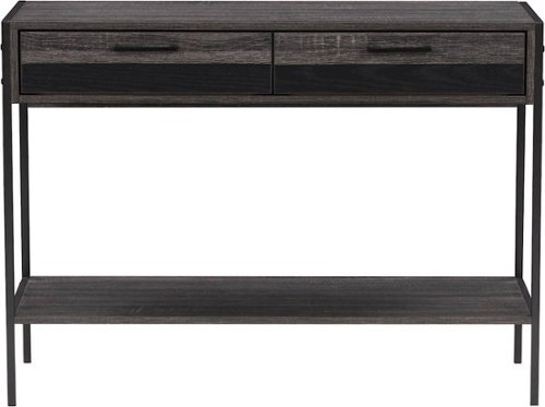 CorLiving - Engineered Wood 2-Drawer Table - Carbon Gray