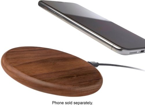Woodcessories EcoPad 10W Qi Certified Wireless Charging Pad for iPhone/Android - Walnut WORLDWIDE DELIVERY