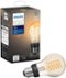 Philips - Hue White Filament A19 Bluetooth Smart LED Bulb - Amber-Front_Standard