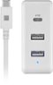 Platinum™ - 65W 8’ USB-C 3-Port Wall Charger with 47W USB-C Power Delivery for MacBook, iPad, iPhone, Chromebook or USB-C Laptops - White-Front_Standard