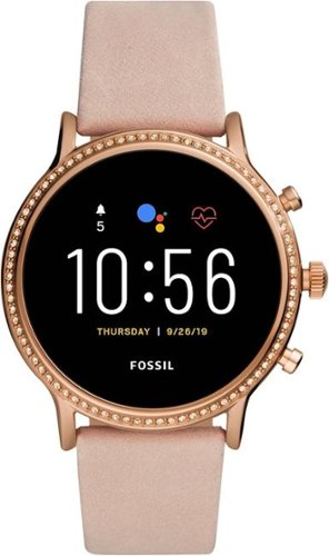 Fossil - Gen 5 Smartwatch 44mm Stainless Steel - Rose Gold with Blush Leather Band - (2019)-Front_Standard 