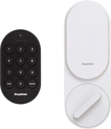 

SimpliSafe - Smart Lock Wi-Fi compatible with PIN pad, app and Key Fob Access - Black - White