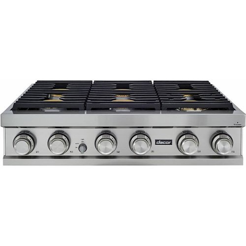 Dacor - Contemporary 36" Built-In Gas Cooktop with 6 Burners with SimmerSear™, Natural Gas, High Altitude - Silver stainless steel