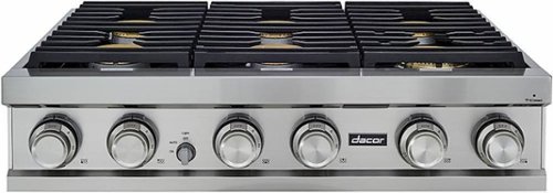 Dacor - Contemporary 36" Built-In Gas Cooktop with 6 Burners with SimmerSear™, Liquid Propane, High Altitude - Silver stainless steel