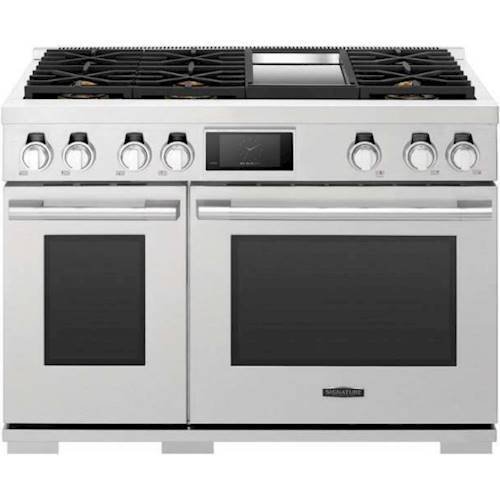Signature Kitchen Suite - 7.9 Cu. Ft. Freestanding Double Oven Dual Fuel Convection Range