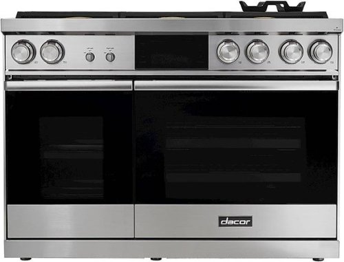 Dacor - Contemporary 6.6 Cu. Ft. Freestanding Double Oven Dual Fuel Four Part Convection Range with RealSteam, LP, High Altitude - Silver Stainless Steel
