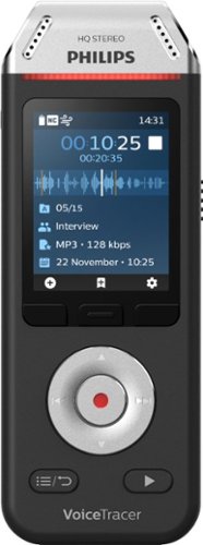 Philips - VoiceTracer Audio Recorder - Black/Chrome