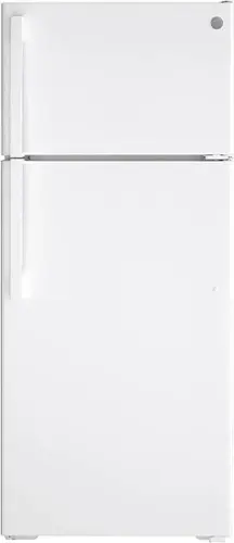 Front. GE - 17.5 Cu. Ft. Top-Freezer Refrigerator - White.
