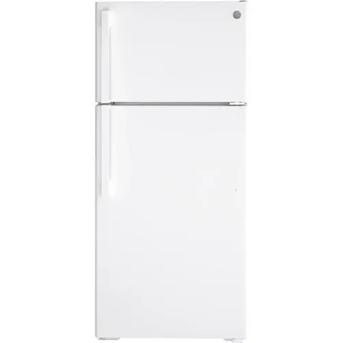Front. GE - 16.6 Cu. Ft. Top-Freezer Refrigerator - White.