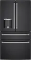 Front. Café - 27.6 Cu. Ft. 4-Door French Door Refrigerator, Customizable - Matte Black.
