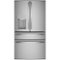 GE Profile - 27.9 Cu. Ft. 4-Door French Door Smart Refrigerator with Door-In-Door - Stainless Steel-Front_Standard 