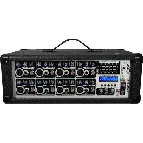  PYLE - 8-Channel 800 Watts Powered Mixer w/MP3 Input - Black