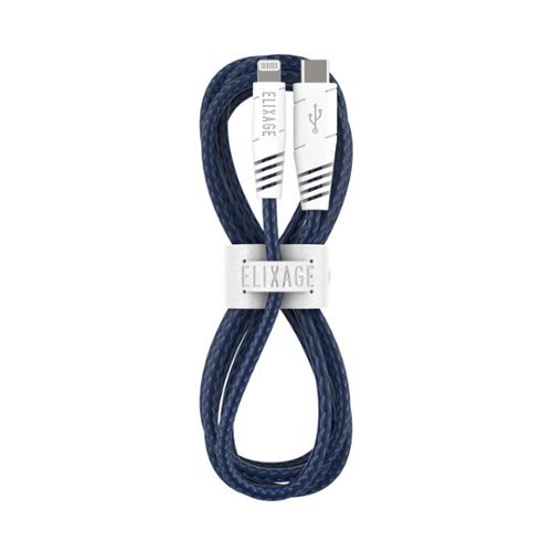 Elixage - 6' USB Type C-to-Lightning Charge-and-Sync Cable - Midnight Blue