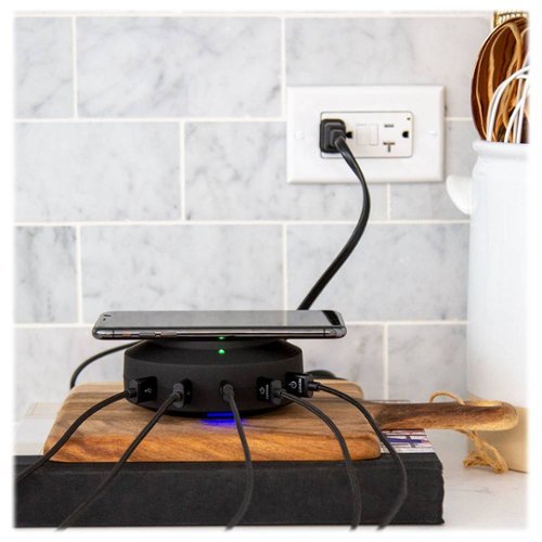 ChargeHub X5 USB Charger with Wireless Charging Pad - Black BUY IN MIDDLE EAST