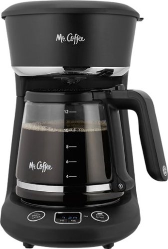 Mr. Coffee - 12-Cup Coffee Maker with LED Display - Black/Chrome-Front_Standard 