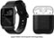 Nomad - Modern Leather Watch Strap for Apple Watch® 42mm and 44mm and AirPod Case - Black-Angle_Standard