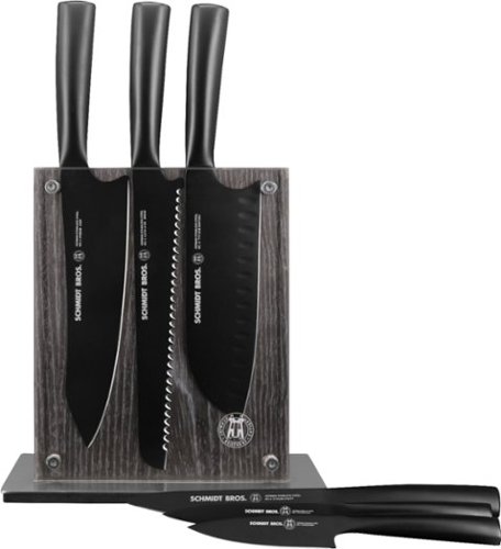 Schmidt Brothers - Jet Black 7-Piece Knife Block Set - Matte Black/Stainless Steel-Angle_Standard 