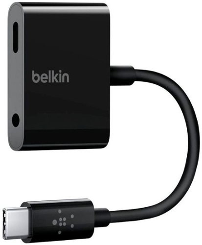 Belkin - RockStar 3.5mm Audio + USB-C Charge Adapter - Black