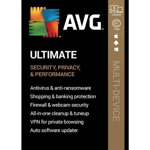  AVG - Ultimate (5 Devices) (1-Year Subscription) - Android, Mac OS, Windows