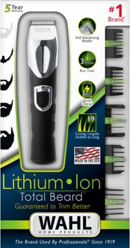 Wahl Trimmer with 13 Guide Combs - Black/Silver WORLDWIDE DELIVERY
