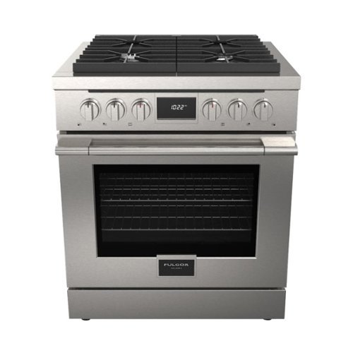 Fulgor Milano - 400 Series 4.4 Cu. Ft. Freestanding Dual Fuel True Convection Range with Self-Cleaning - Stainless Steel