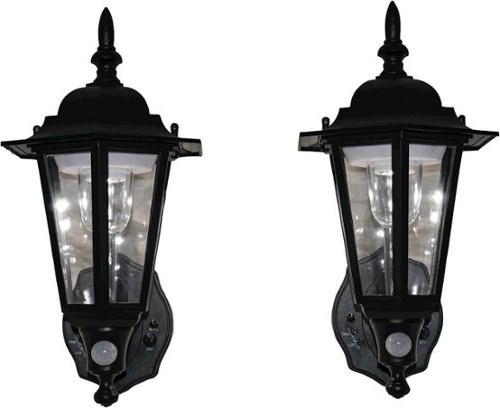 MAXSA Innovations - Motion-Activated LED Wall Sconce (2-Pack) - Black