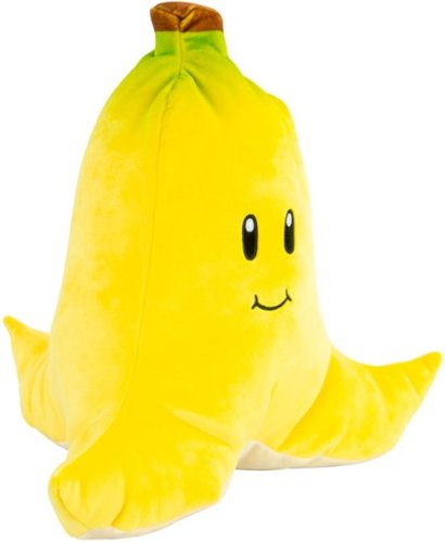 TOMY Club Mocchi- Mocchi- Mario Kart Banana Mega 15 inch Plush Stuffed Toy - Yellow/White WORLDWIDE DELIVERY