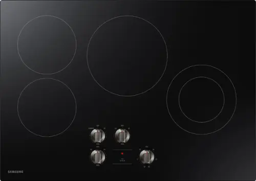 Front. Samsung - 30" Built-In Electric Cooktop - Black.