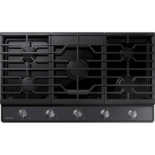 Samsung - 36" Built-In Gas Cooktop with 5 Burners - Black stainless steel