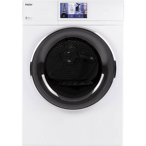 Haier - 4.3 Cu. Ft. Stackable Smart Electric Dryer with LCD Display - White