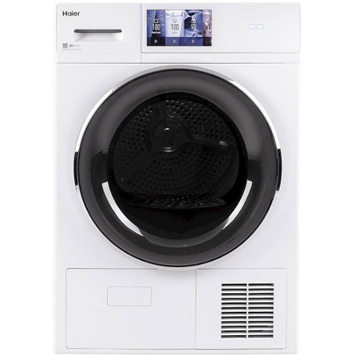 Haier - 4.1 Cu. Ft. Stackable Smart Electric Dryer with Ventless Drying - White