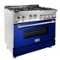 ZLINE - Professional 4.6 Cu. Ft. Freestanding Gas Convection Range - Blue gloss-Front_Standard
