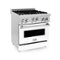 ZLINE - Professional 4.0 Cu. Ft. Freestanding Gas Convection Range - Matte White-Front_Standard