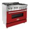 ZLINE - Professional 4.6 Cu. Ft. Freestanding Gas Convection Range - Matte Red-Front_Standard
