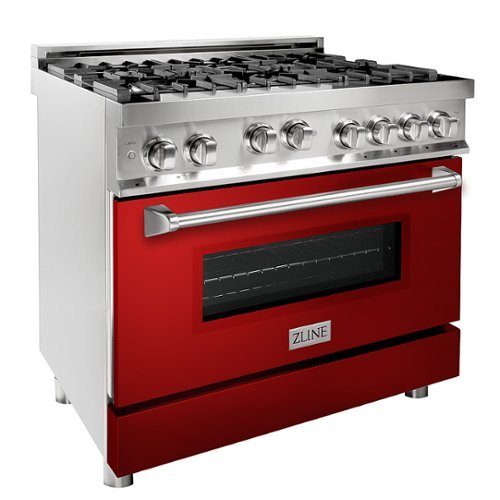 ZLINE - Professional 4.6 Cu. Ft. Freestanding Gas Convection Range - Gloss red