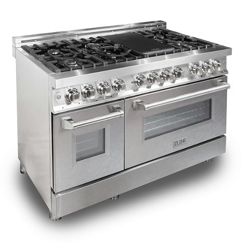 ZLINE - Professional 6 Cu. Ft. Freestanding Double Oven Dual Fuel Range - Snow stainless