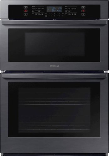 Samsung - 30" Built-In Electric Microwave Combination Wall Oven - Black stainless steel-Front_Standard 