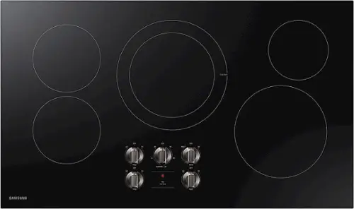 Front. Samsung - 36" Built-In Electric Cooktop - Black.