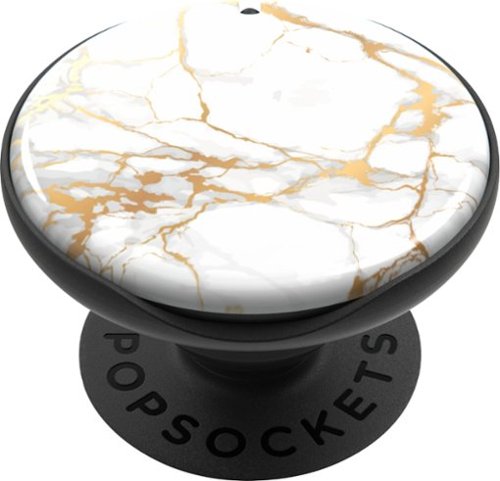 PopSockets - PopGrip Luxe Cell Phone Grip and Stand - Popmirror Stone White Marble Gloss