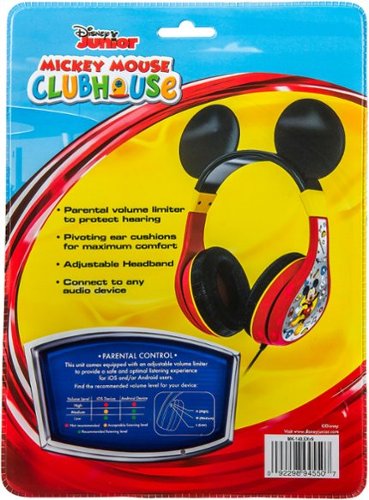 eKids Disney Junior Mickey Wired On-Ear Headphones - Black/Red SHOP ONLINE