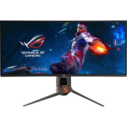 ASUS - 34.14" IPS LED UltraWide HD G-SYNC Monitor - Armor Titanium/Plasma Cooper-Front_Standard 