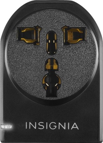 Insignia™ Grounded travel adapter with 2 USB Ports - Black WORLDWIDE DELIVERY