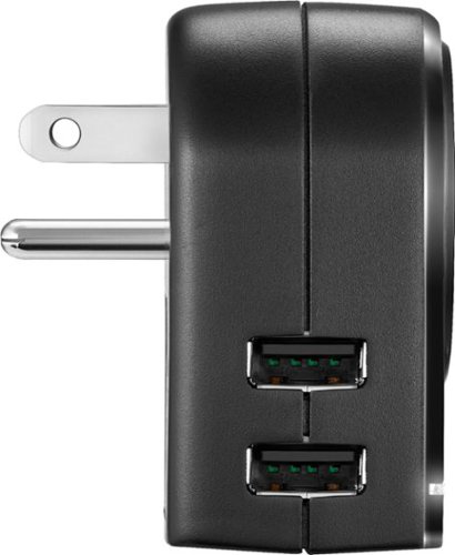 Insignia™ Grounded travel adapter with 2 USB Ports - Black HOW TO BUY