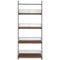Walker Edison - Industrial Powder-Coated Steel, High-Grade MDF & Durable Laminate 4-Shelf Bookcase - Dark Walnut-Front_Standard