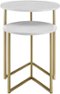 Walker Edison - V-Leg Nesting End/Side Table (Set of 2) - Faux White Marble/Gold-Front_Standard