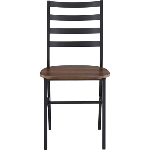 Walker Edison - Industrial Melamine Laminate & High-Grade MDF Dining Chairs (Set of 2) - Dark Walnut