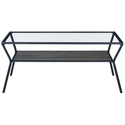 Walker Edison - Rectangular Contemporary Tempered Glass Coffee Table - Clear