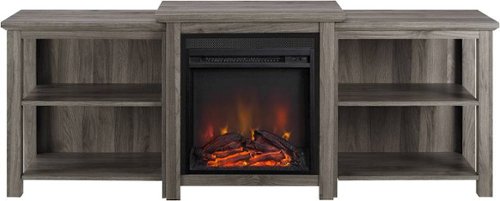 

Walker Edison - Traditional Open Storage Tiered Mantle Fireplace TV Stand for Most TVs up to 85" - Slate Grey